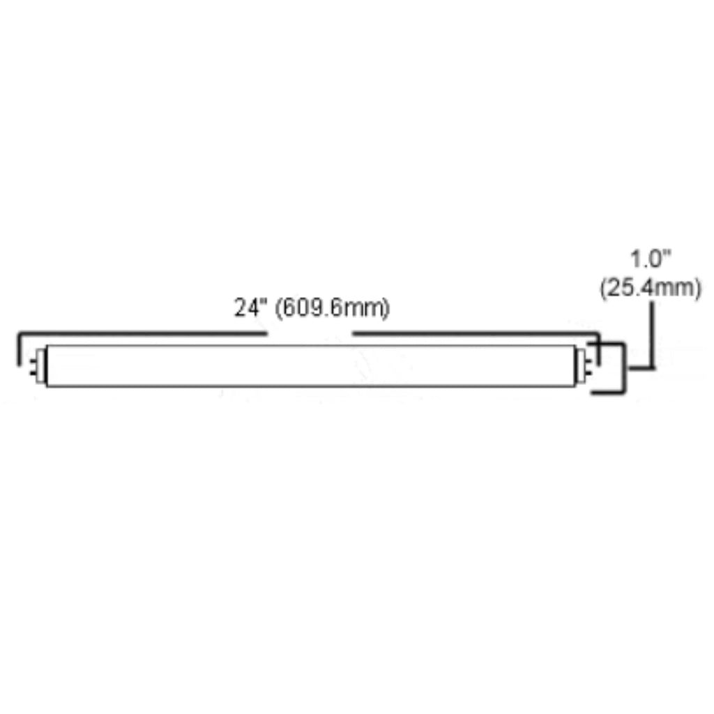 24 Inch T8 Fluorescent Tube Light Bulb 17W 3000K Soft White G13 Bi-Pin Base Pack of 10 V64894