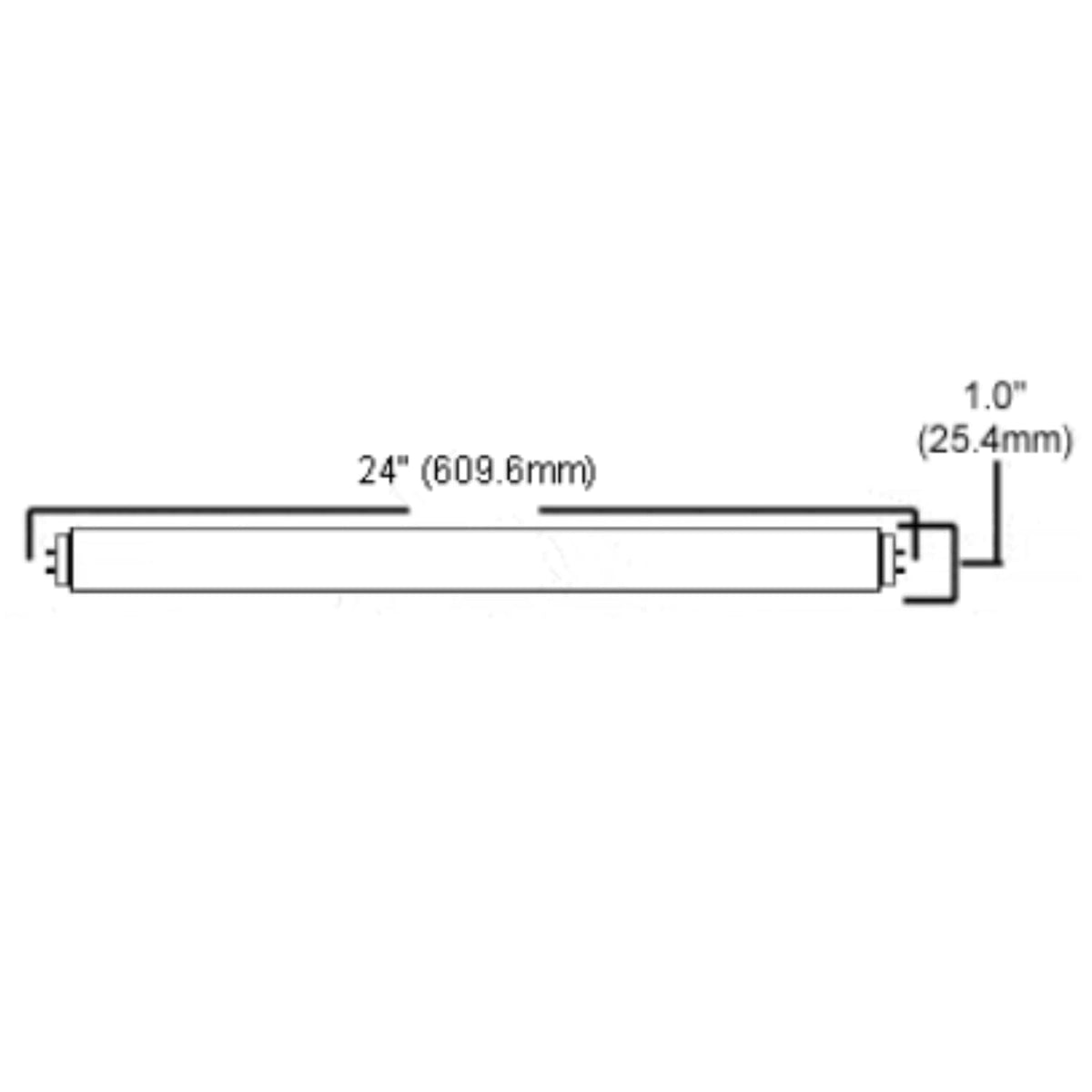 24 Inch T8 Fluorescent Tube Light Bulb 17W 3000K Soft White G13 Bi-Pin Base Pack of 10 V64894