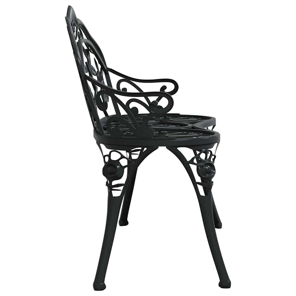 Cast Aluminum Black Patio Bench D316047