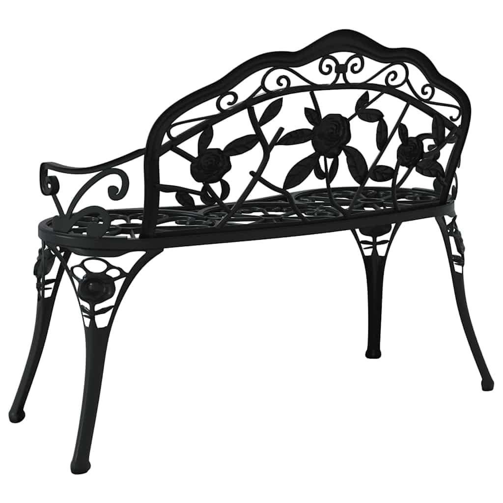 Cast Aluminum Black Patio Bench D316047