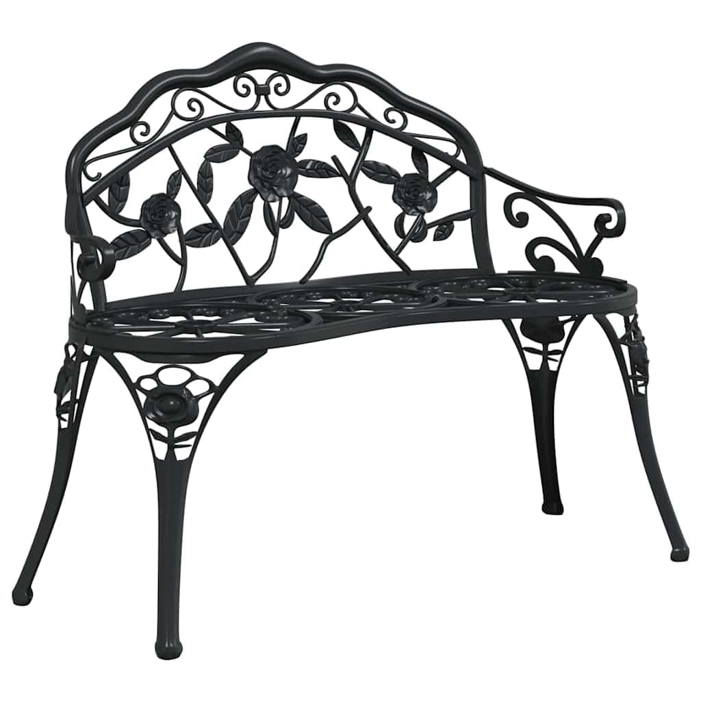 Cast Aluminum Black Patio Bench D316047