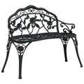 Cast Aluminum Black Patio Bench D316047