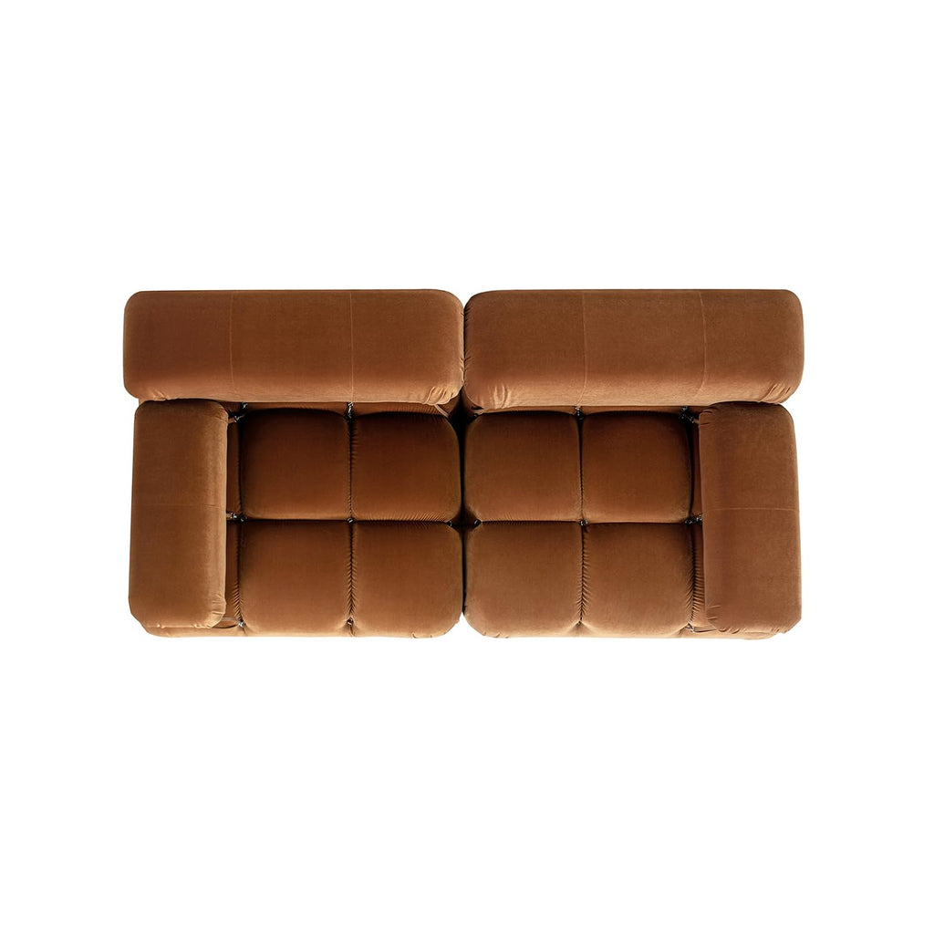 Burnt Orange Performance Velvet 2-Piece Loveseat Sofa L733