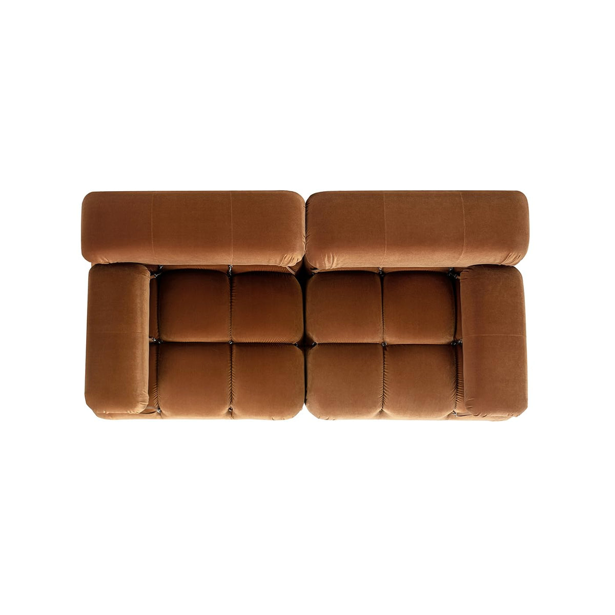 Burnt Orange Performance Velvet 2-Piece Loveseat Sofa L733