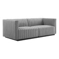 Black Light Gray Tufted Upholstered Loveseat H5001