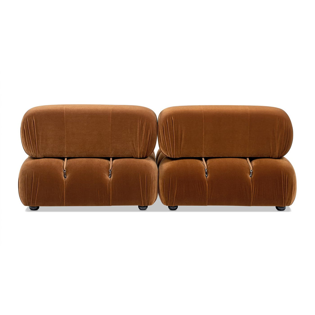 Burnt Orange Performance Velvet 2-Piece Loveseat Sofa L733