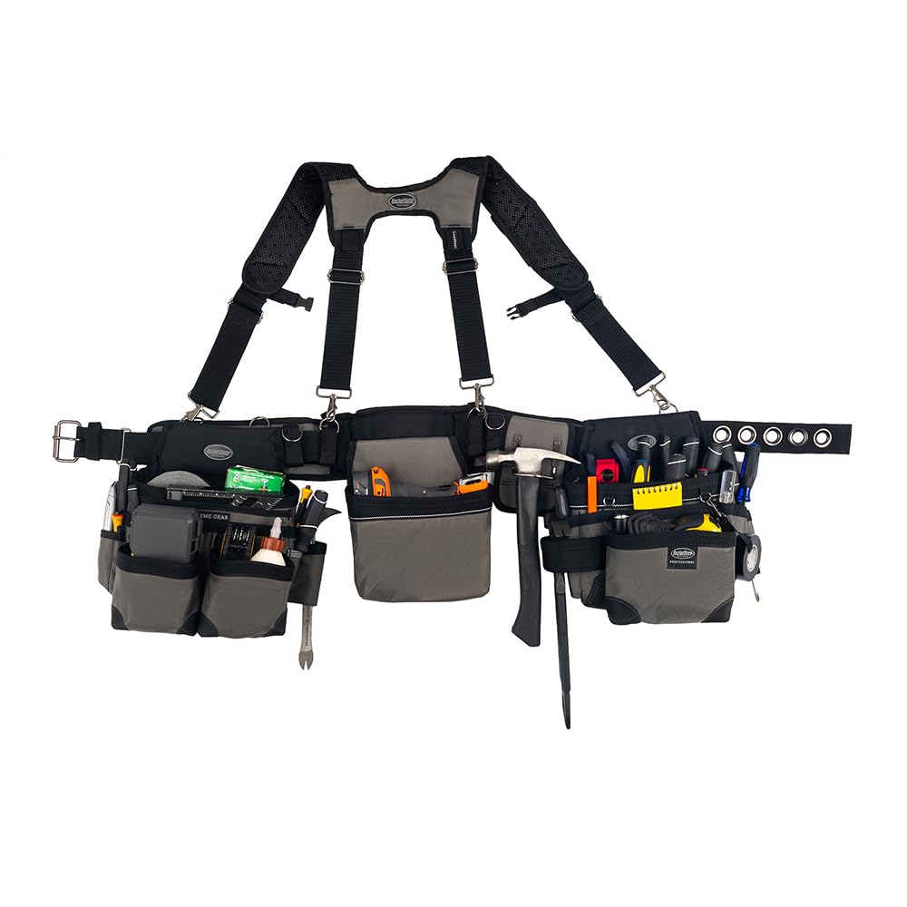 3 Bag Tool Belt with Suspenders B175