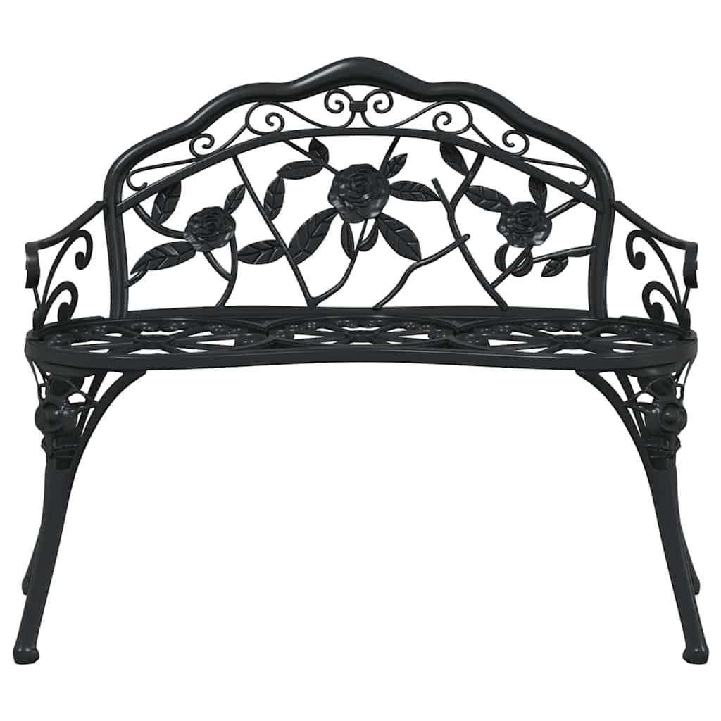 Cast Aluminum Black Patio Bench D316047