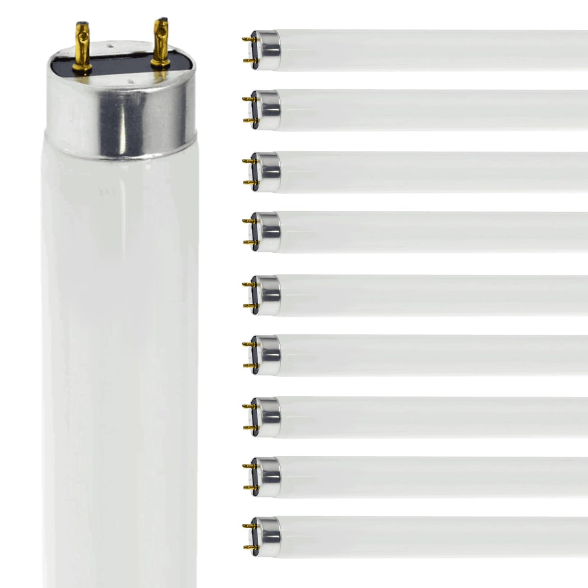 24 Inch T8 Fluorescent Tube Light Bulb 17W 3000K Soft White G13 Bi-Pin Base Pack of 10 V64894