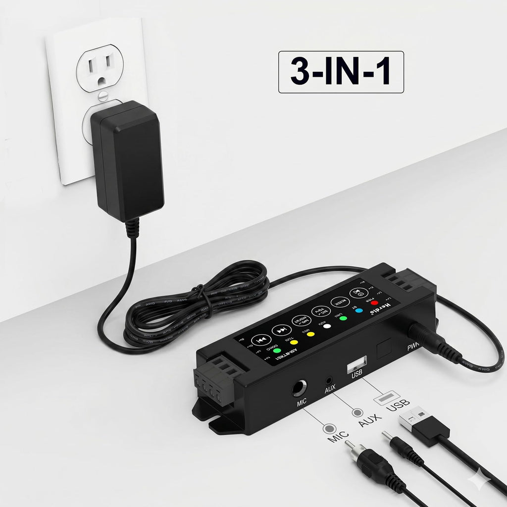 4-Channel Bluetooth Amplifier 200W with Power Supply H854
