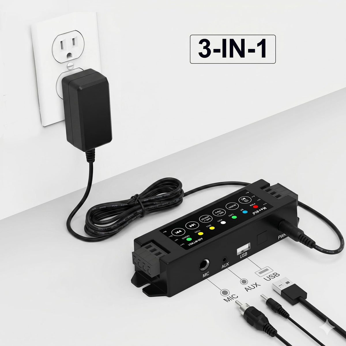 4-Channel Bluetooth Amplifier 200W with Power Supply H854