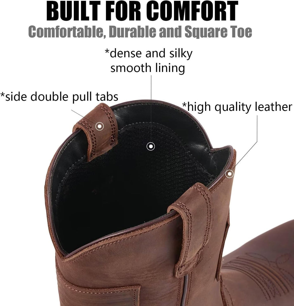 10 Inch Western Cowboy Work Boots S6212