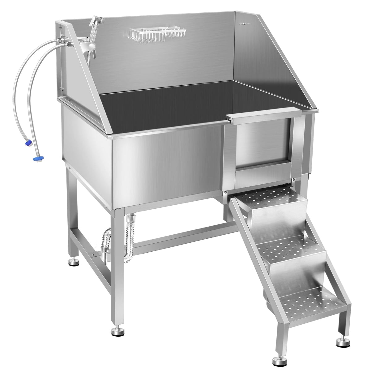 38" Stainless Steel Dog Grooming Tub with Stairs Q409498