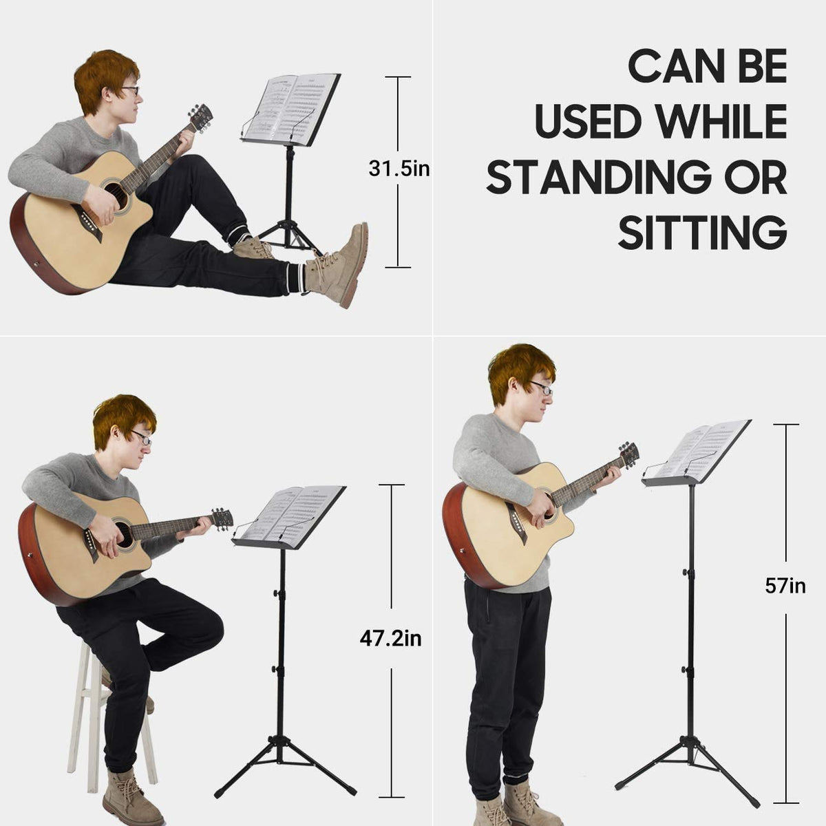 Adjustable Black Sheet Music Stand D4630