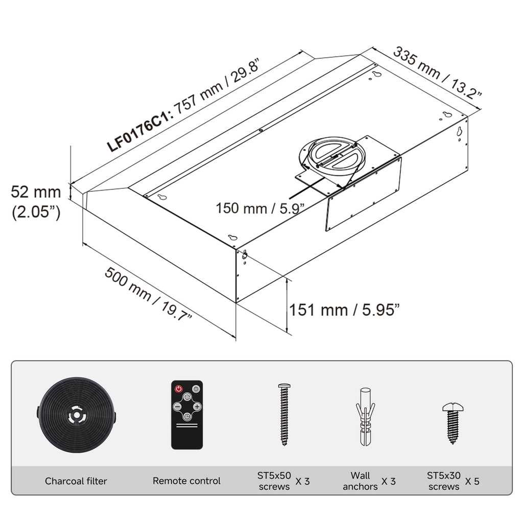 30" Stainless Steel Under Cabinet Range Hood A99696