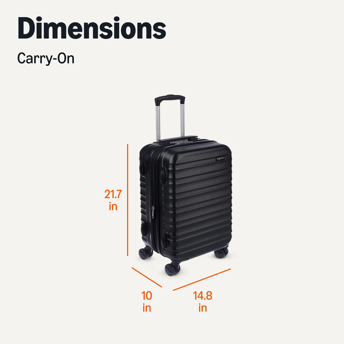 21" Black Hardside Carry-On Luggage with Spinner Wheels I453356