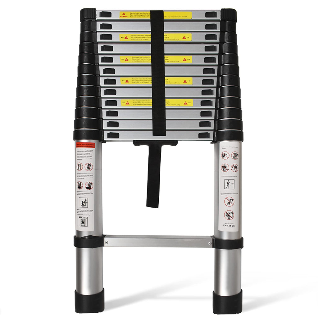 12.5 FT Telescoping Aluminum Ladder 300 LB Capacity I65596