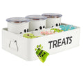 28oz Metal Dog Treat Container Set of 3 White P759122