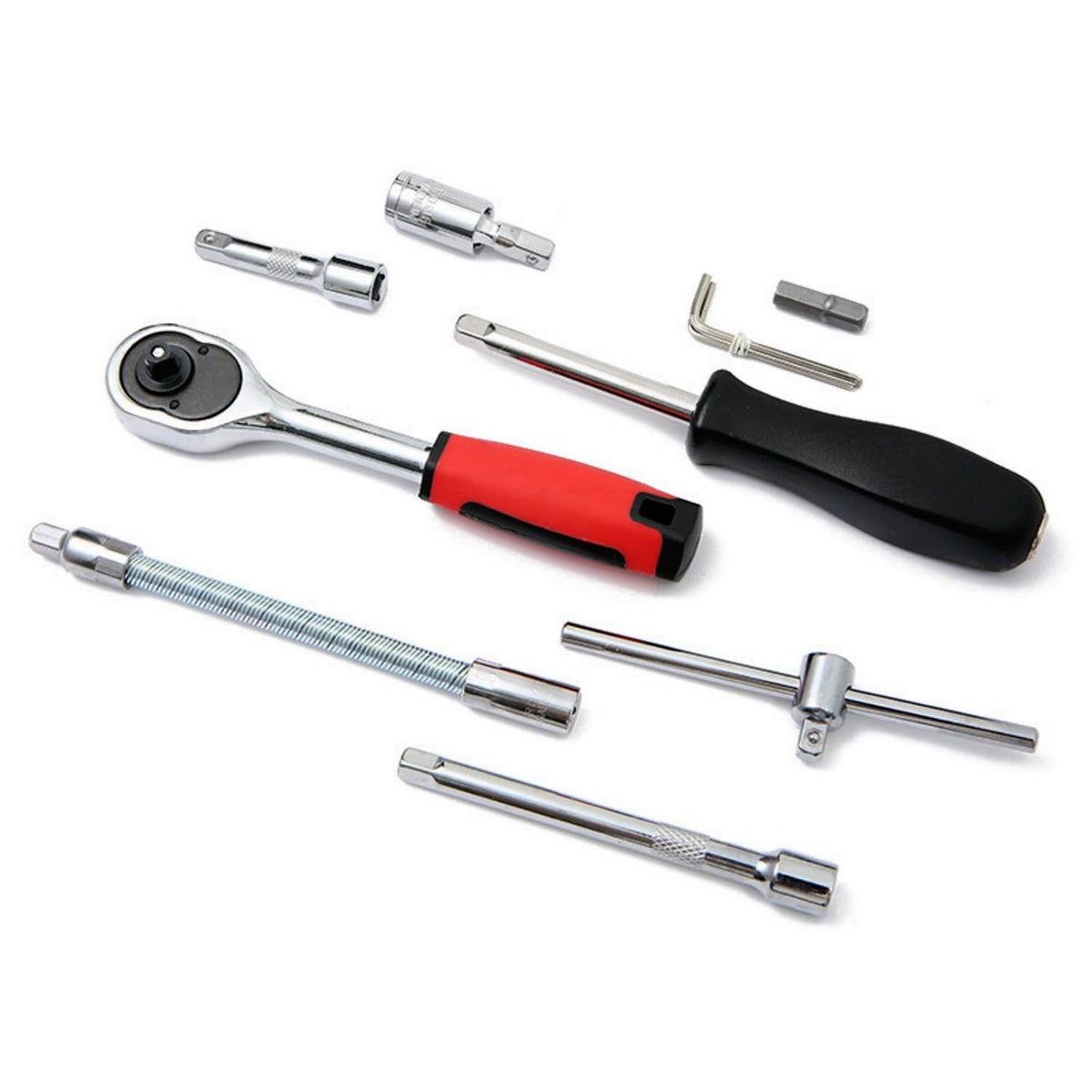 46 Pieces Mechanic Tool Kit 1/4” Ratchet Socket Wrench Set with Storage Case A6503