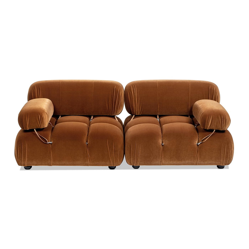 Burnt Orange Performance Velvet 2-Piece Loveseat Sofa L733