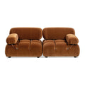 Burnt Orange Performance Velvet 2-Piece Loveseat Sofa L733