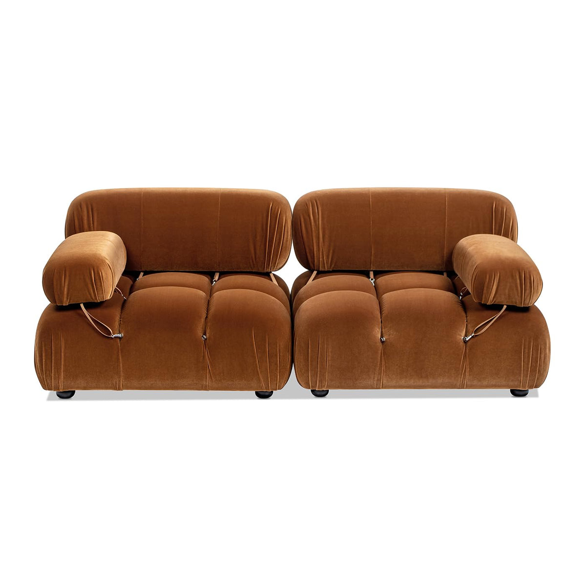Burnt Orange Performance Velvet 2-Piece Loveseat Sofa L733