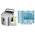 Countertop Ice Maker Machine with Handle, 26.3lbs Per Day, 9 Cubes in 6 Mins + Ice Maker Cleaner & Descaler S5392