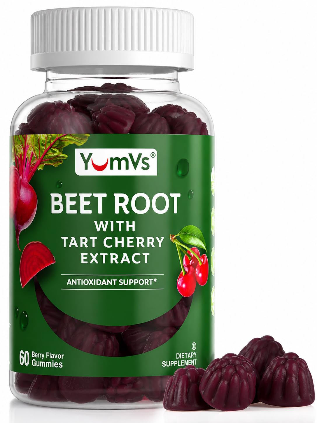 Beet Root Gummies with Tart Cherry 60 Count V1230
