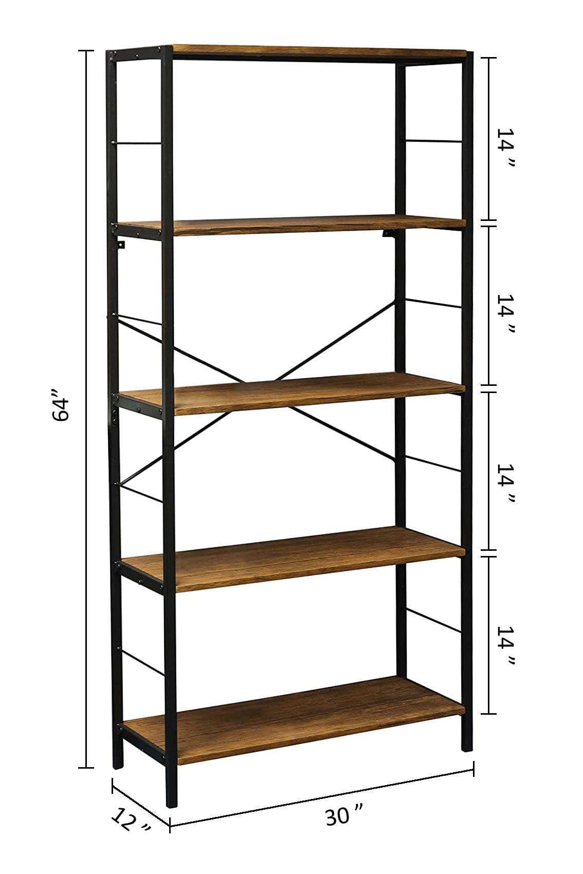 5 Tier Bookshelf with Coffee Shelves R56547