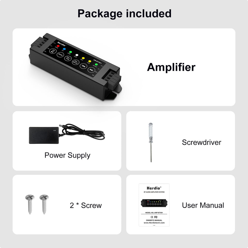 4-Channel Bluetooth Amplifier 200W with Power Supply H854