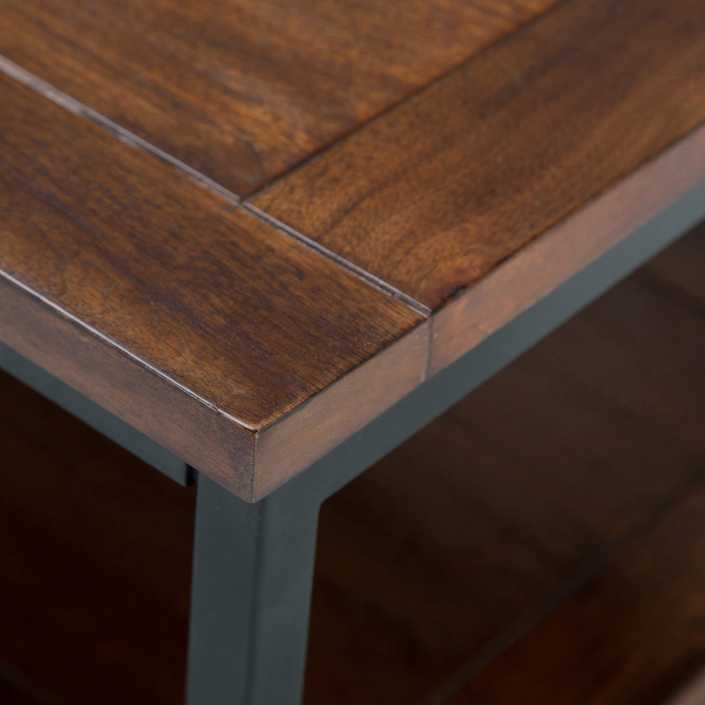 48 inch Dark Cognac Brown Mango Wood Coffee Table C28649