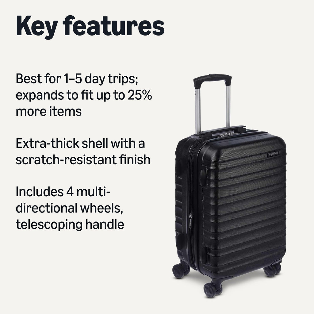 21" Black Hardside Carry-On Luggage with Spinner Wheels I453356