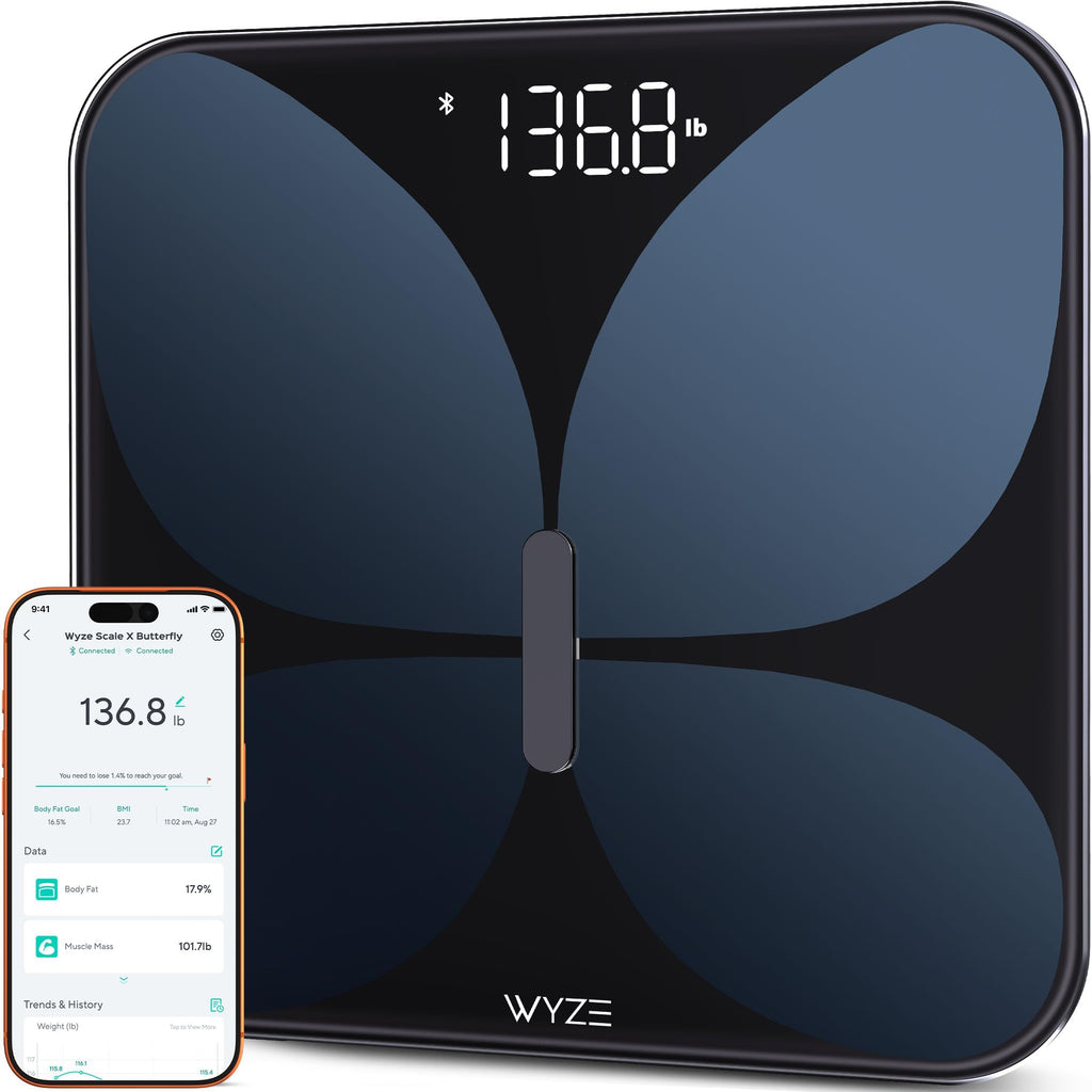 Smart Bathroom Scale, Bluetooth, 400 lbs, Black E79319