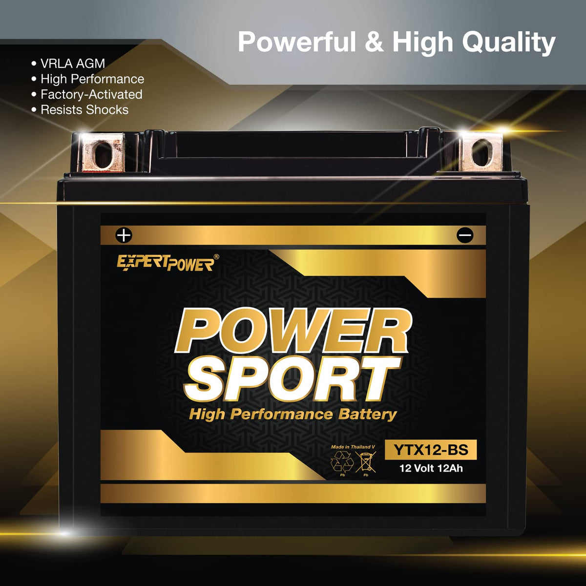 12V 12Ah 195 CCA Sealed AGM Motorcycle Battery F995