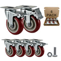 6 Pcs 4 Inch Heavy Duty Locking Swivel Plate Casters N1145