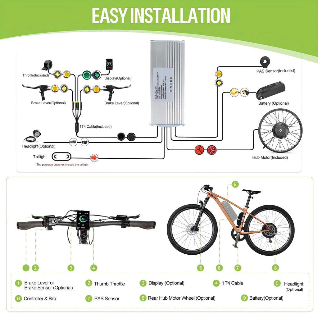 1000W Rear Hub Motor Fat Tire Ebike Conversion Kit F848