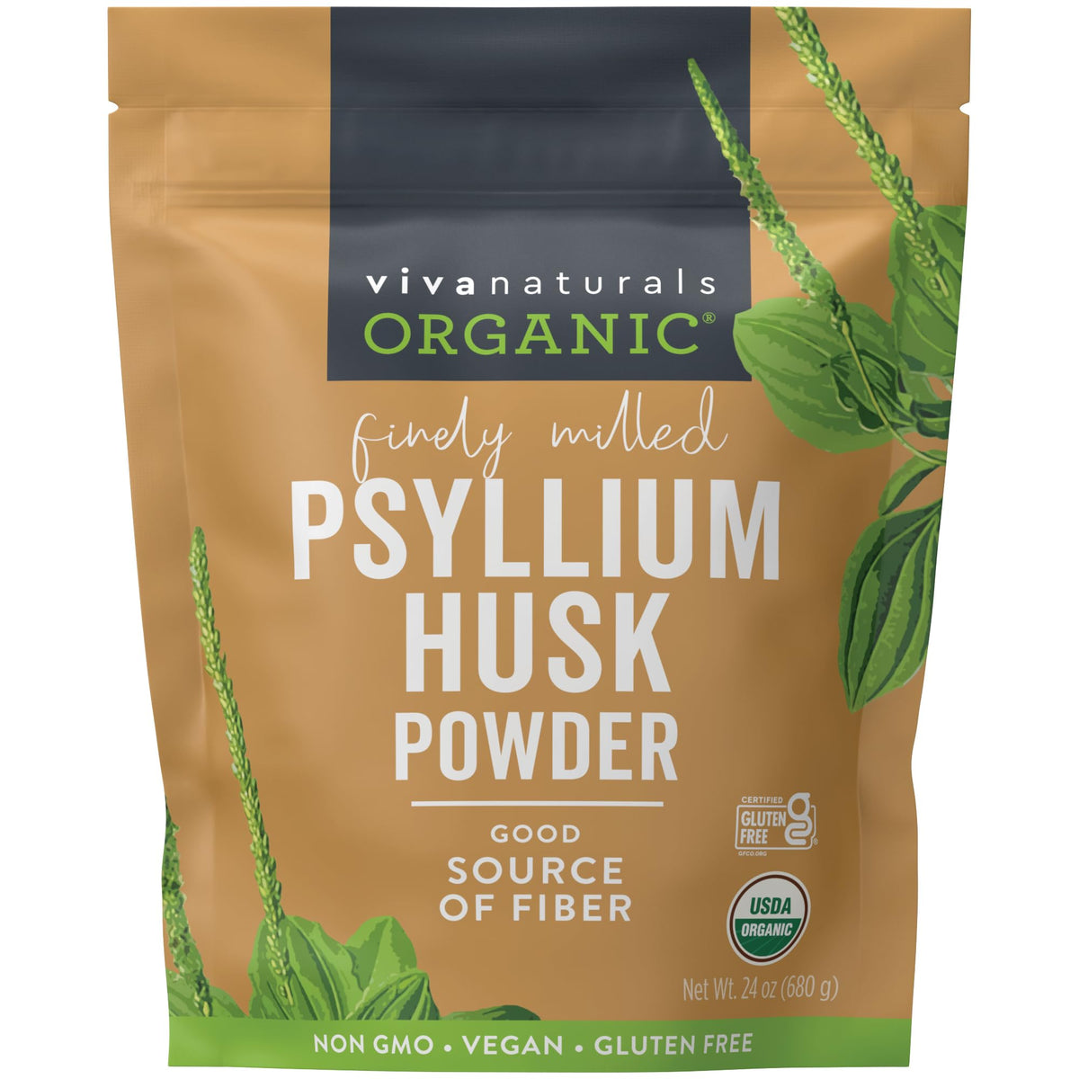 24 oz Organic Psyllium Husk Powder and 100 Count Medicated Cooling Pads K309