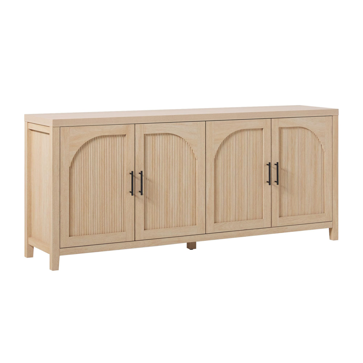 70 Inch Coastal Oak Sideboard Buffet J83462