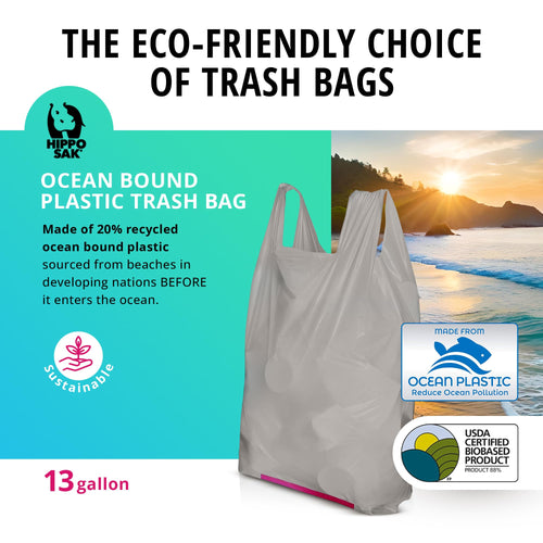 13 Gallon Recycled Plastic Tall Kitchen Trash Bags 45 Count K498531