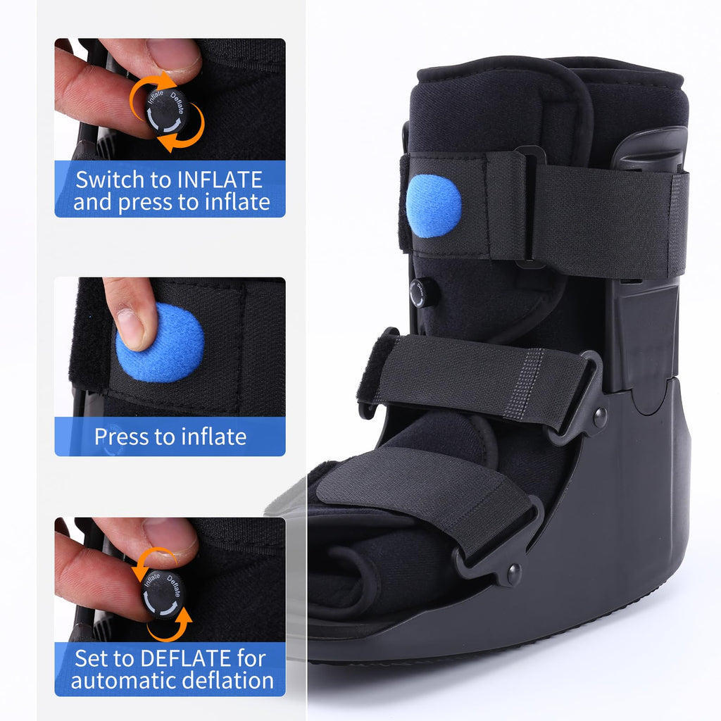 Black Medium Inflatable Walking Boot L483424