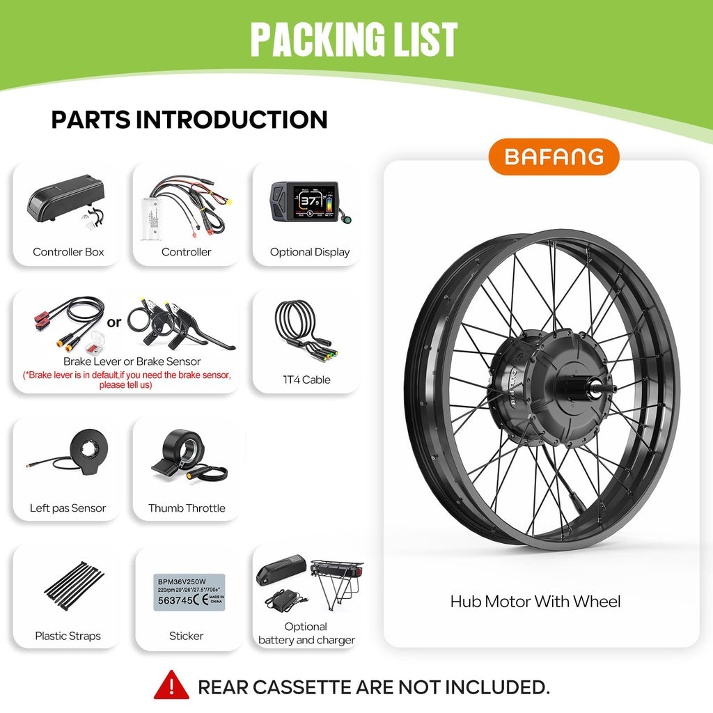 1000W Rear Hub Motor Fat Tire Ebike Conversion Kit F848