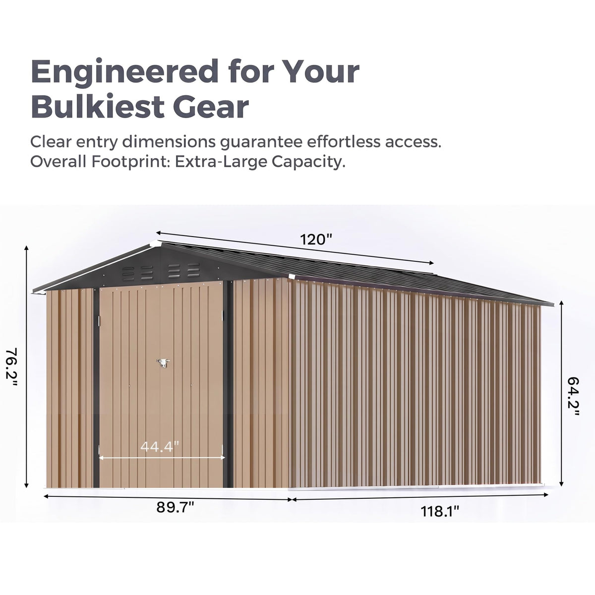 8x10 FT Metal Outdoor Storage Shed with Lockable Door W695
