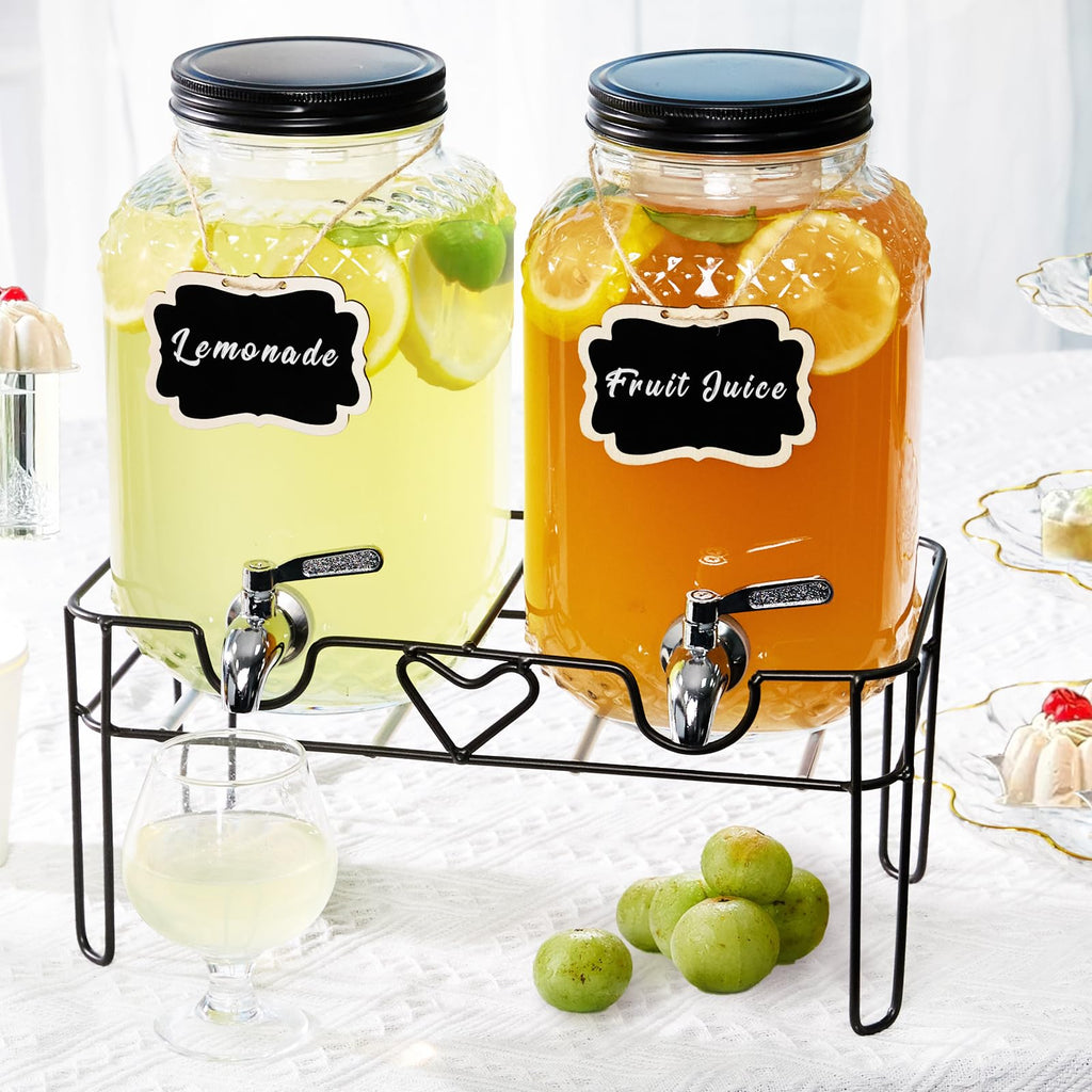 1 Gallon Glass Beverage Dispenser with Stand and Fruit Infuser Z99850