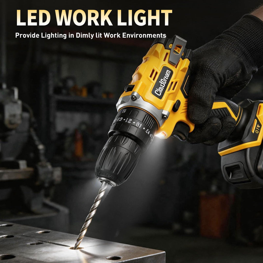21V Cordless Drill Set with 2 Batteries and Charger N43577