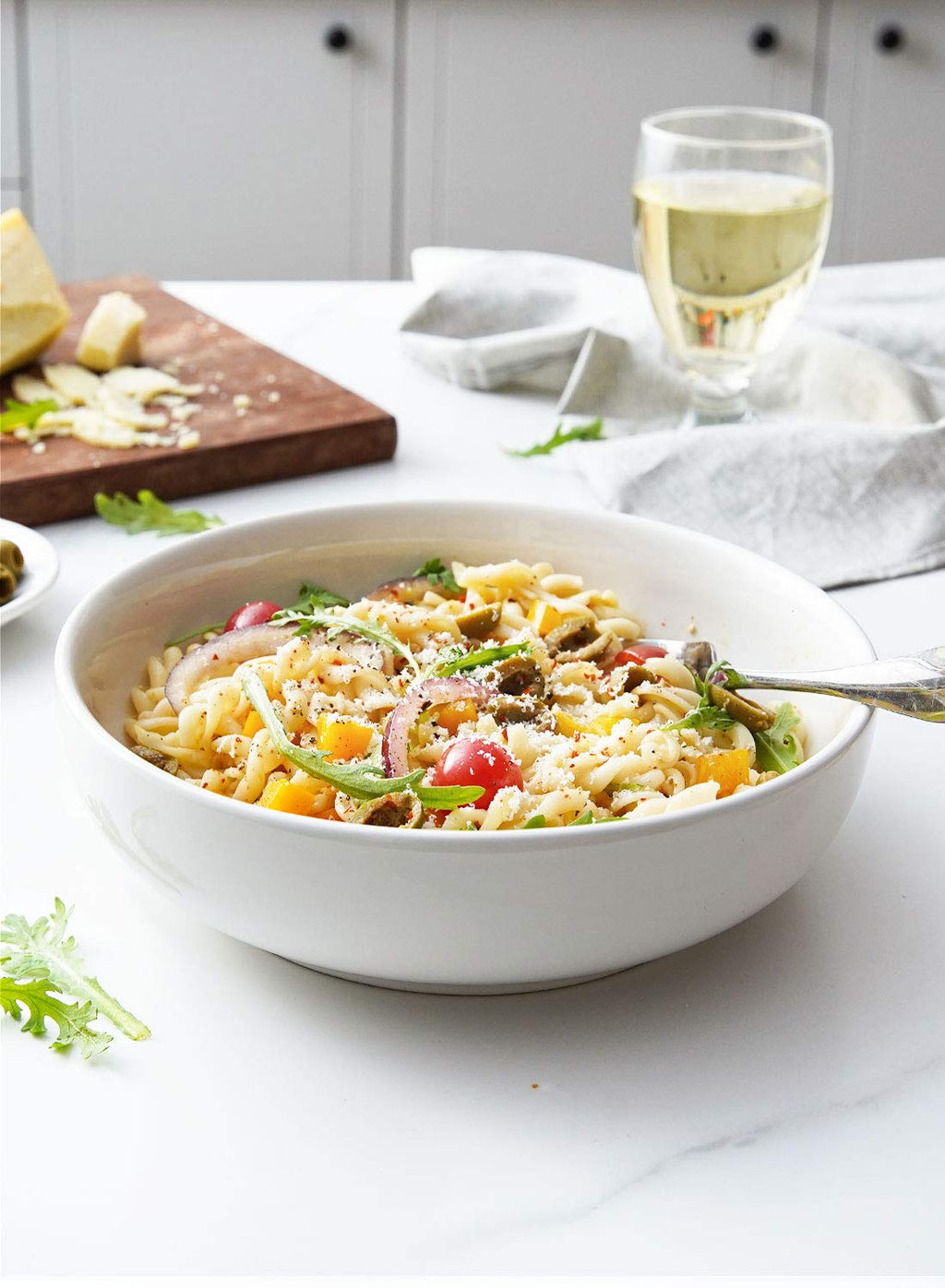 45 oz White Pasta Bowls Set of 4 Y6232