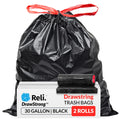 30 Gallon Black Drawstring Trash Bags 150 Count I766