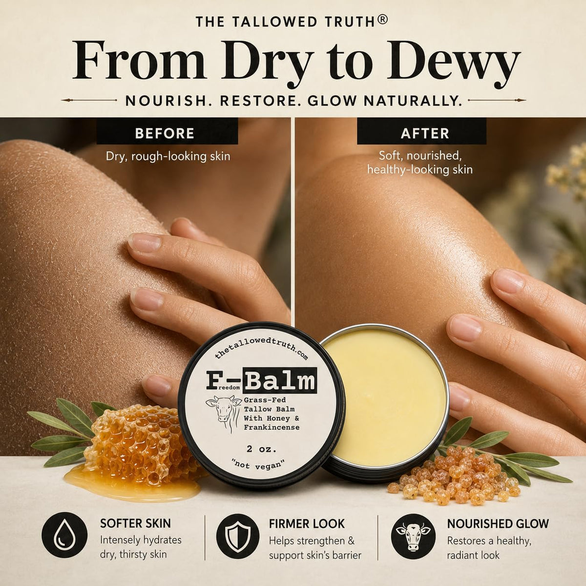 Beef Tallow and Honey Balm, 2 oz W70284