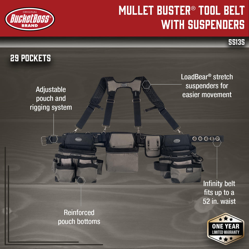 3 Bag Tool Belt with Suspenders B175