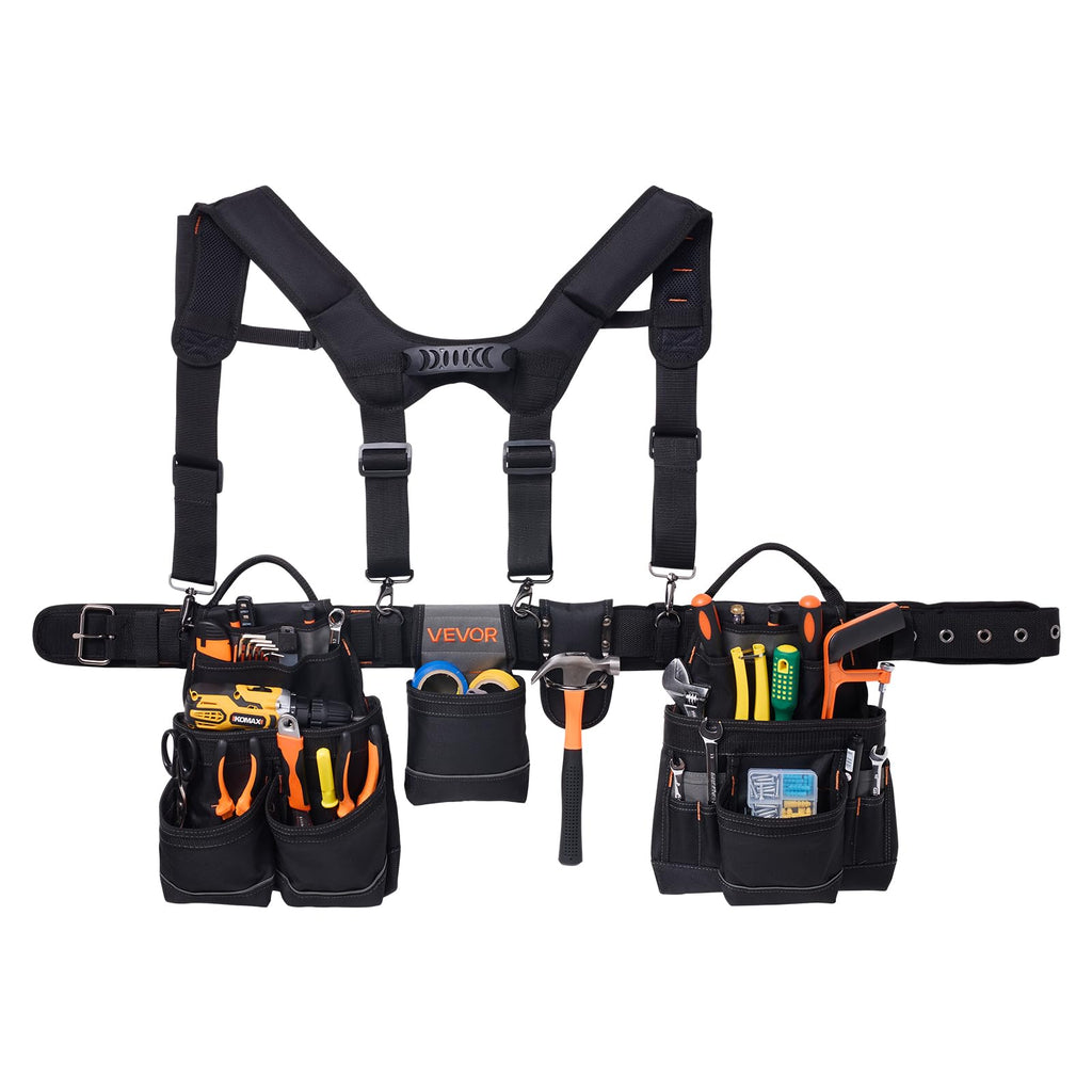19 Pockets Adjustable Tool Belt with Suspenders T927