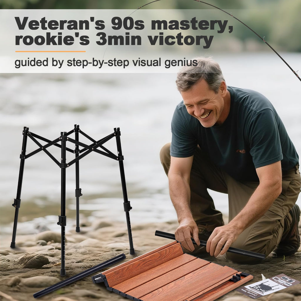 Portable Folding Camping Table Adjustable Height H173029